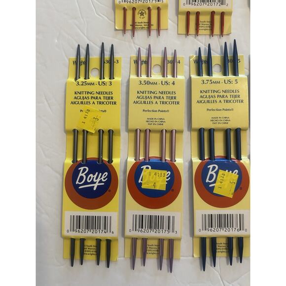 Lot Of 8 Boye Crochet 3pc Value Set Aluminum Crochet Hooks Knitting Needles NEW - Picture 4 of 7